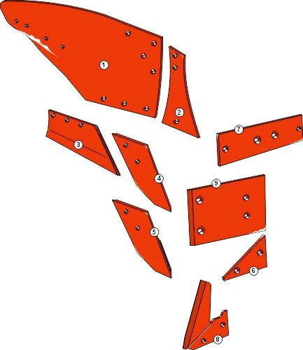 Explosionszeichnung Niemeyer Pflugkörper Typ N6G